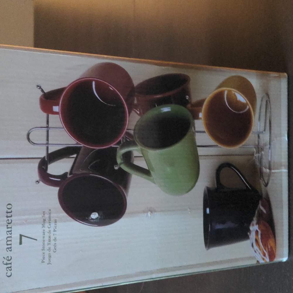 Gibson 7 Piece Mug Set with Metal Tree